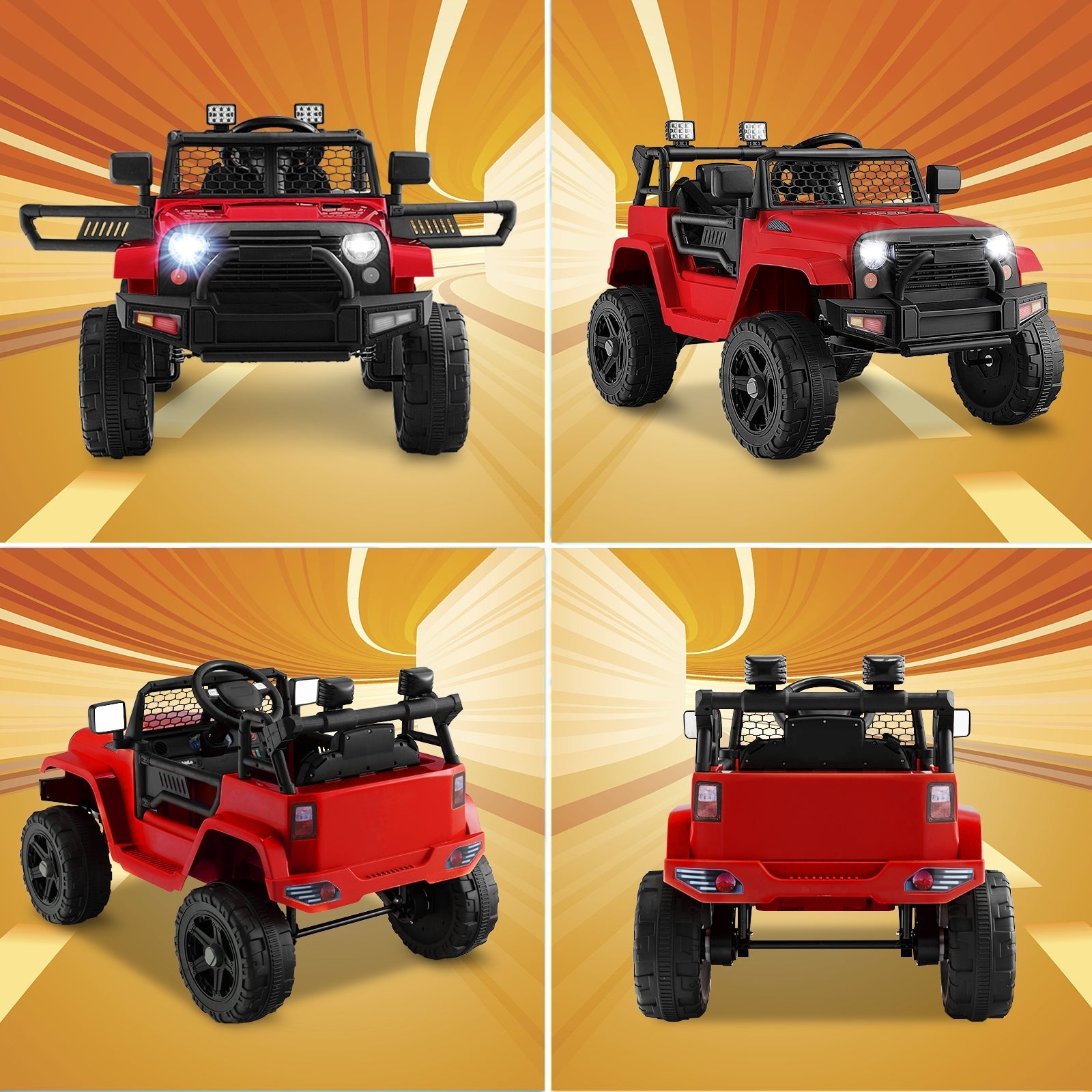 12V Kids Ride On Truck with Remote Control and Headlights-Black