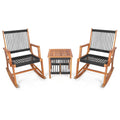 3 Pieces Acacia Wood Rocking Bistro Set
