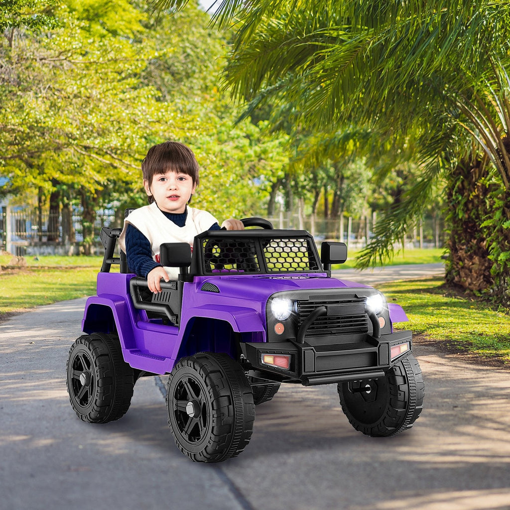 12V Kids Ride On Truck with Remote Control and Headlights-Black
