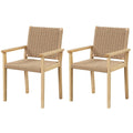 Indoor Outdoor Wood Chair Set of 2-Natural