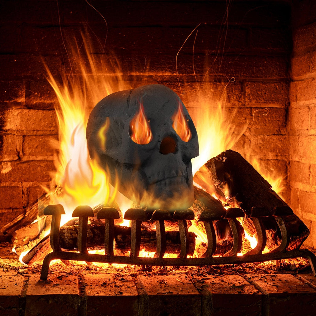 Halloween Fire Pit Skull Halloween Decoration-Beige