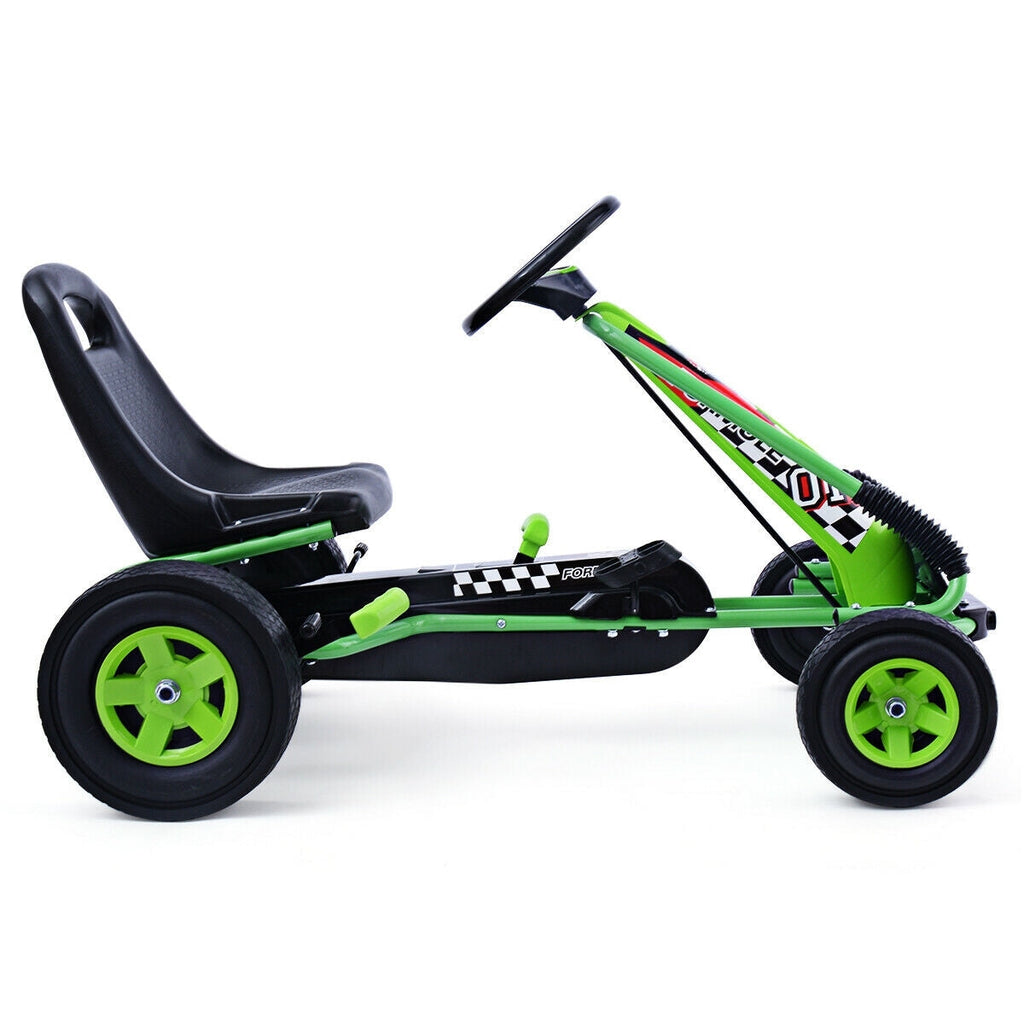 4 Wheels Kids Ride On Pedal Powered Bike Go Kart Racer Car Outdoor Play Toy-Blue