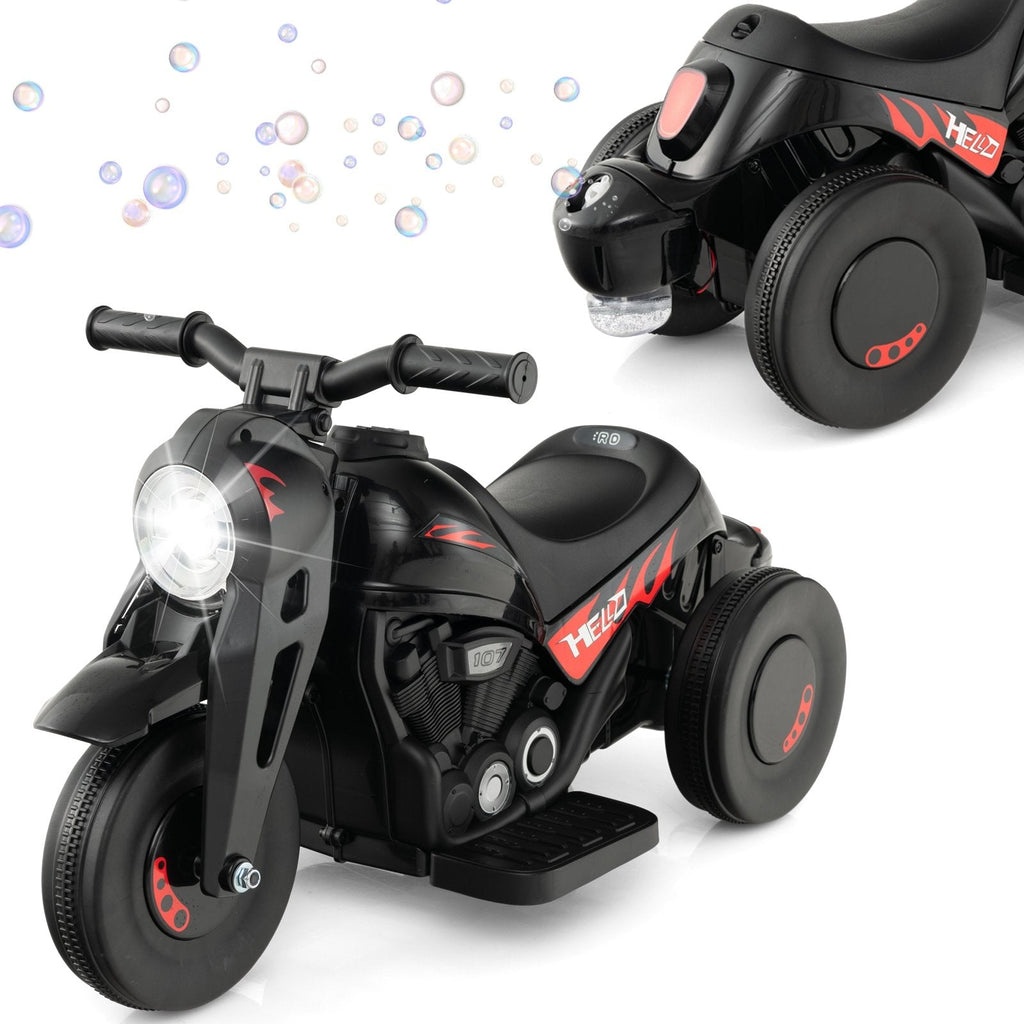 6V Kids Electric Ride on Motorcycle with Bubble Maker and Music-Beige