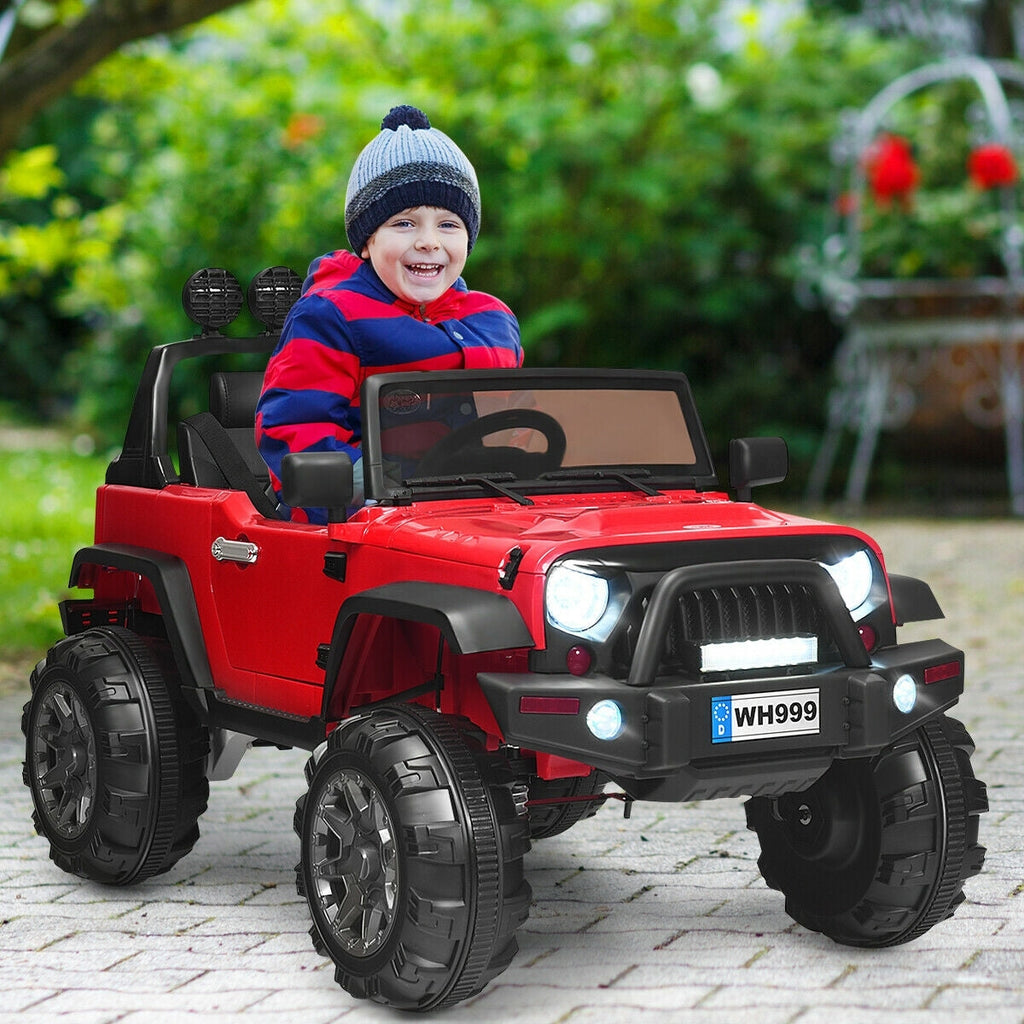12V Kids Ride On Truck with Remote Control and Double Magnetic Door-Black