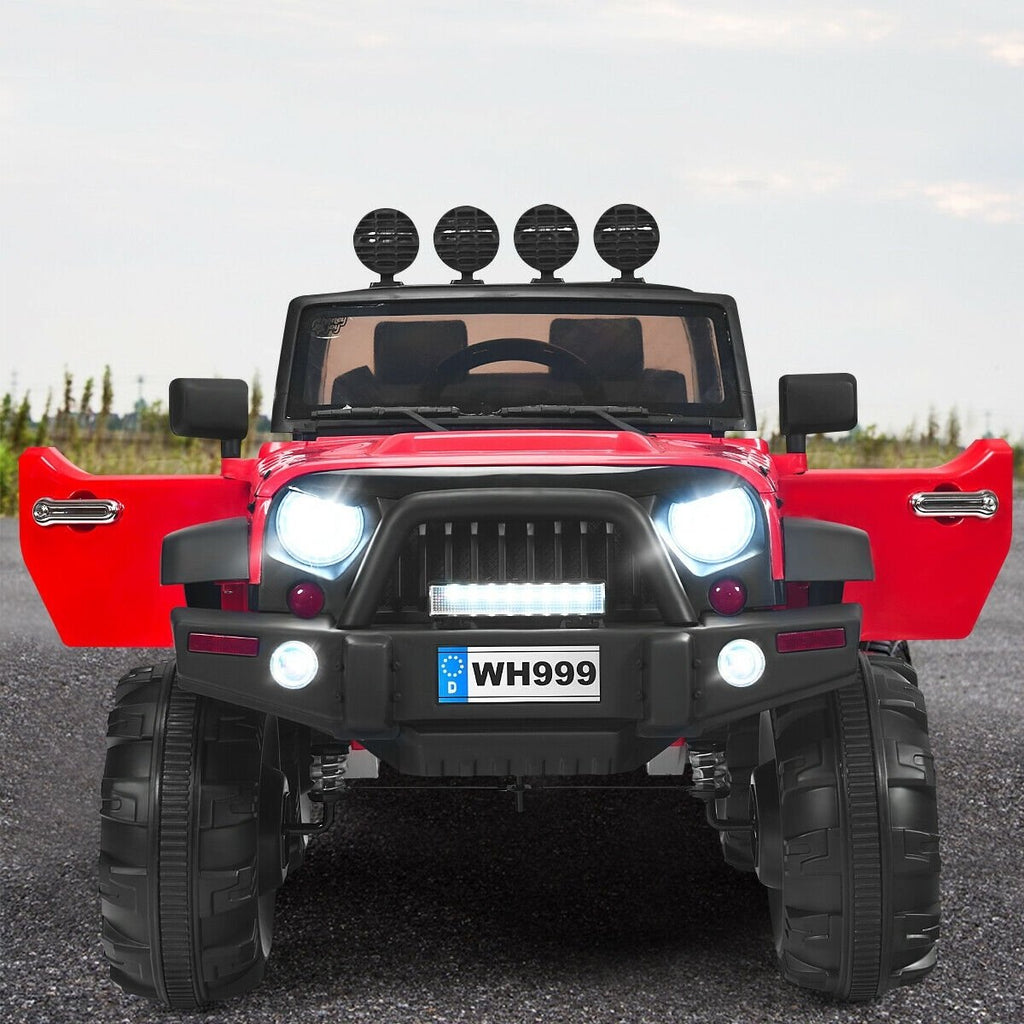 12V Kids Ride On Truck with Remote Control and Double Magnetic Door-Black