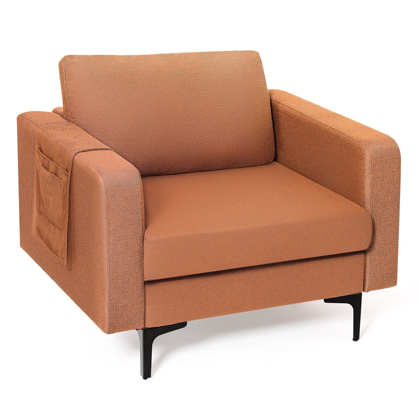 1/2/3/4-Seat Convertible Sectional Sofa with Reversible Ottoman-1-Seat