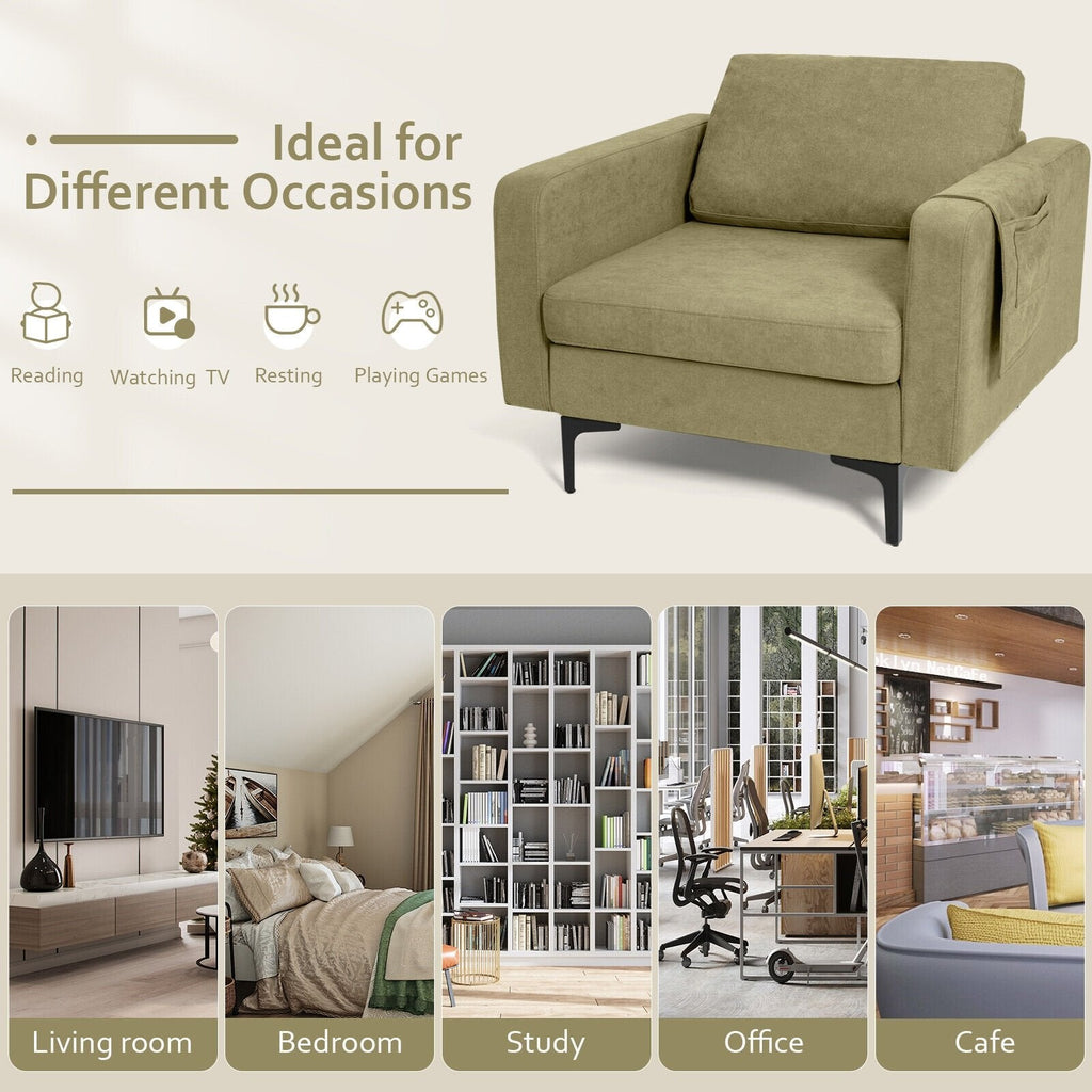 1/2/3/4-Seat Convertible Sectional Sofa with Reversible Ottoman-1-Seat