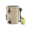10 QT Drink Cooler Insulated Ice Chest with Spigot Flat Seat Lid and Adjustable Strap-Beige