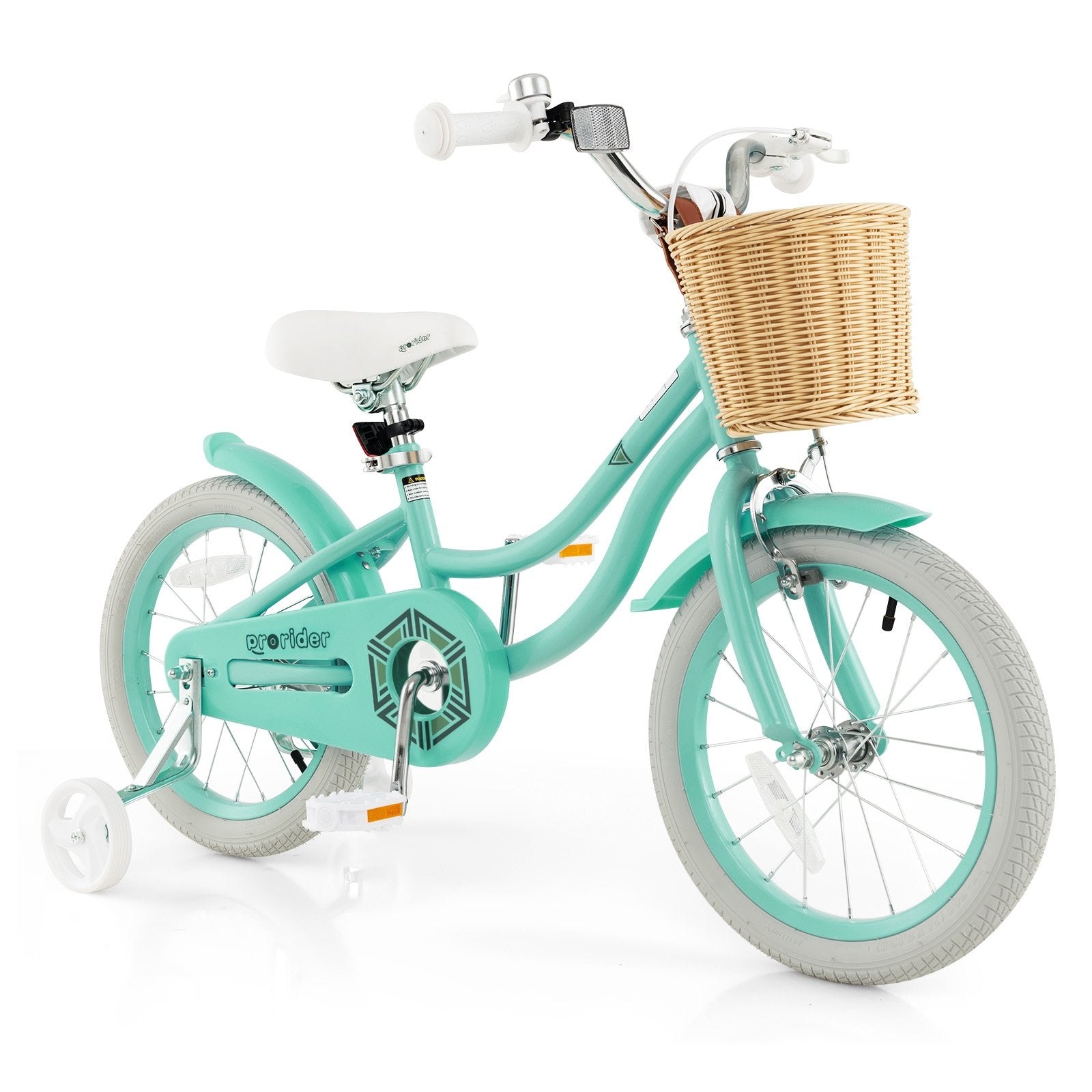 16-Inch Kids Bike with Training Wheels and Adjustable Handlebar Seat-Blue