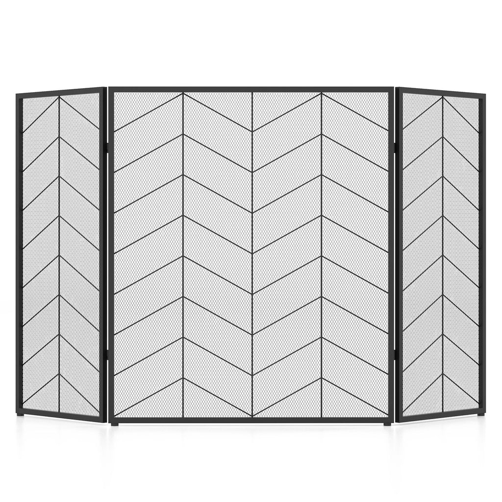 52 x 31 Inch Fireplace Screen-Black