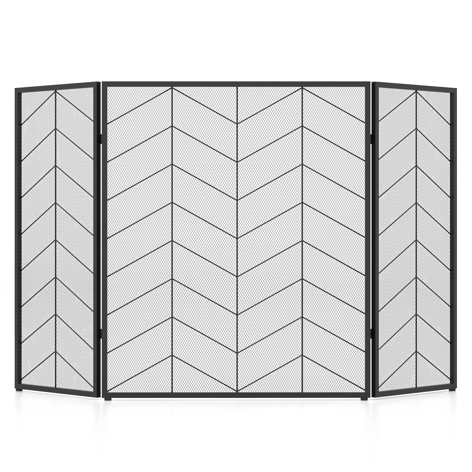 52 x 31 Inch Fireplace Screen-Black