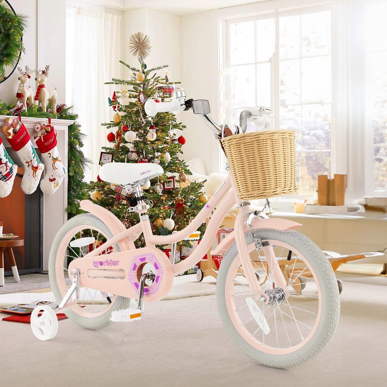 16-Inch Kids Bike with Training Wheels and Adjustable Handlebar Seat-Blue