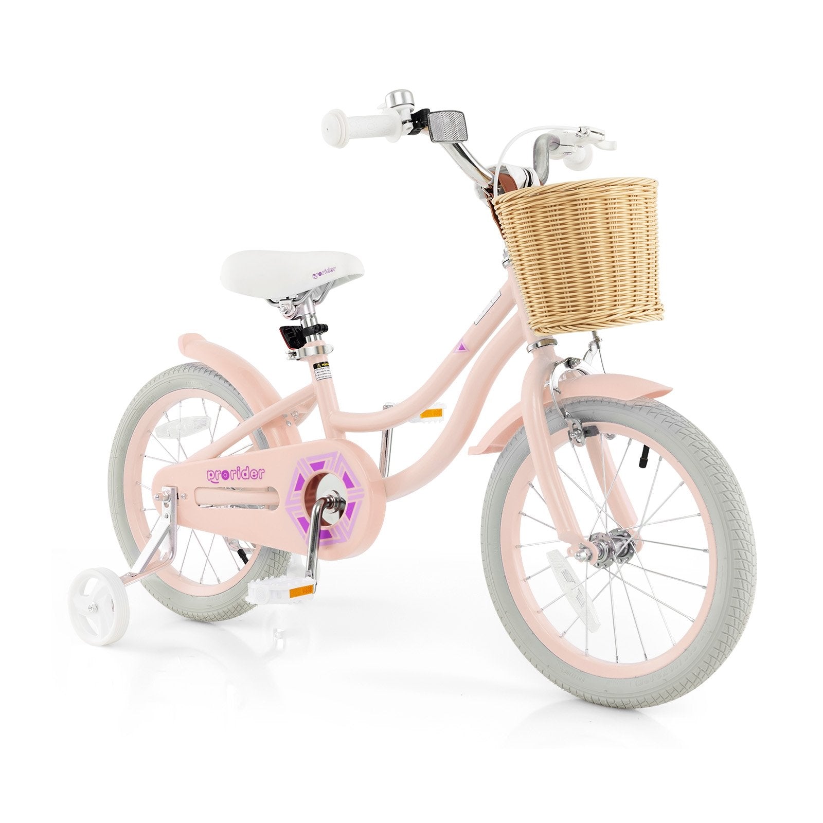 16-Inch Kids Bike with Training Wheels and Adjustable Handlebar Seat-Blue