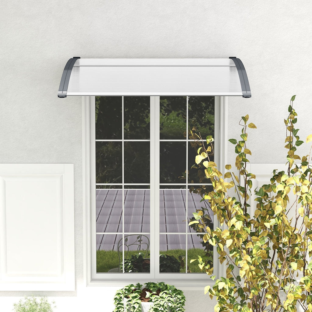 48 x 40 Inch Outdoor Front Door Window Awning Door Canopy Exterior-Black