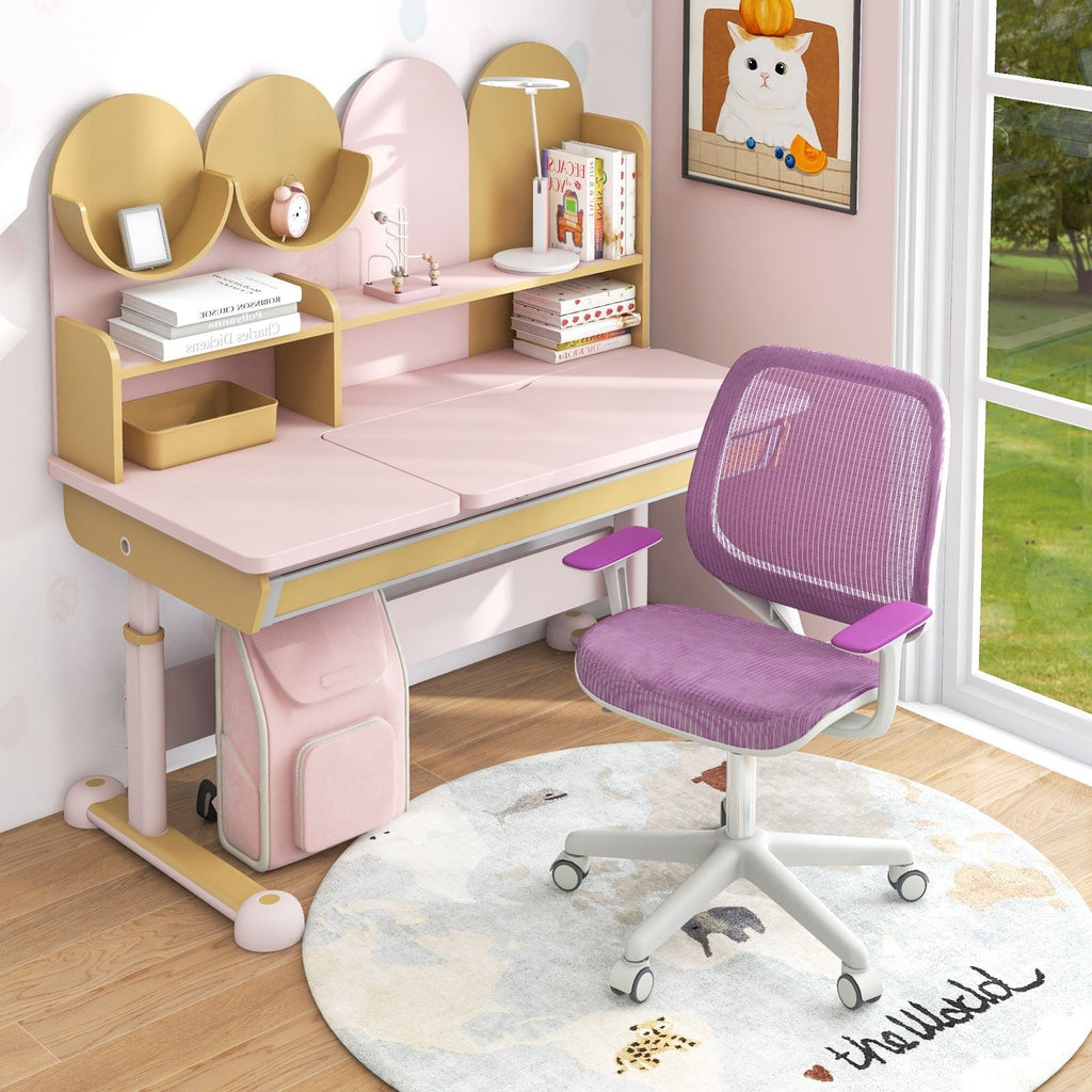Swivel Mesh Children Computer Chair with Adjustable Height-Blue