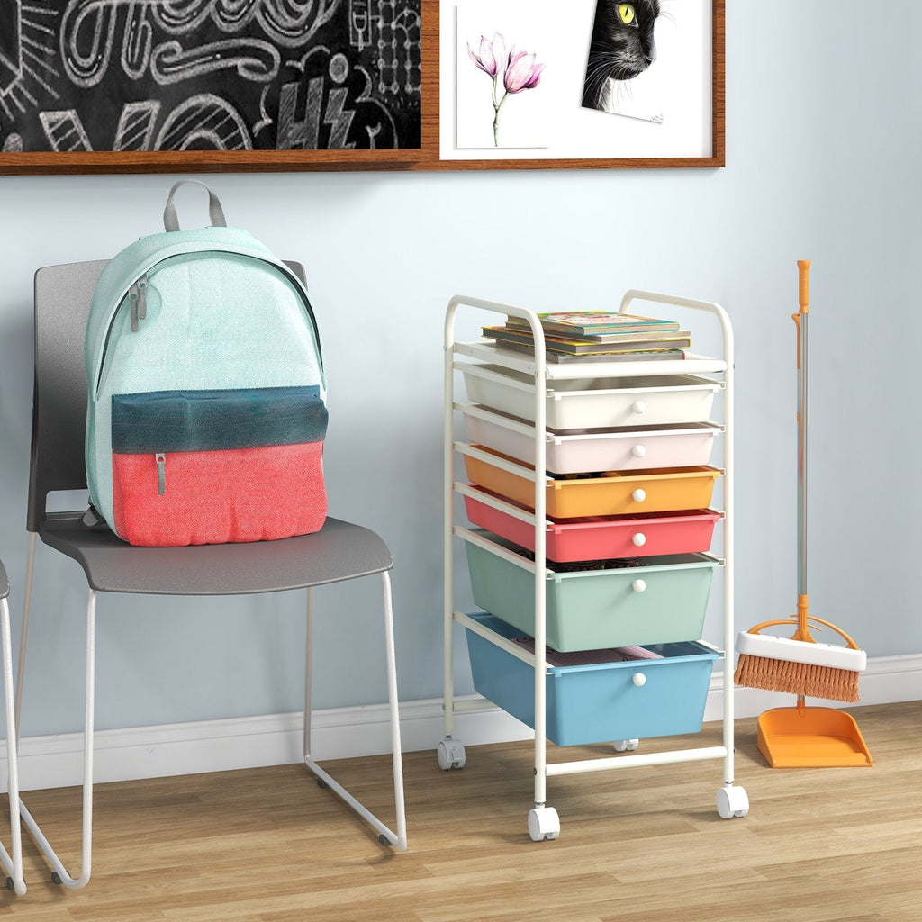 6 Drawers Rolling Storage Cart Organizer-Black