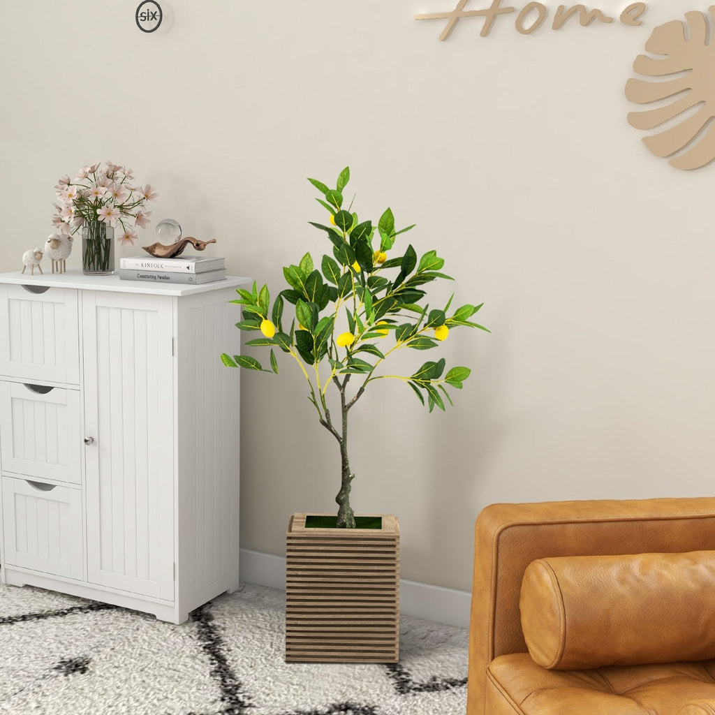 Artificial Lemon Tree 2.6/4/5.2 Feet Tall Fake Lemon Plant wuth Lemon Fruits-5.2 ft