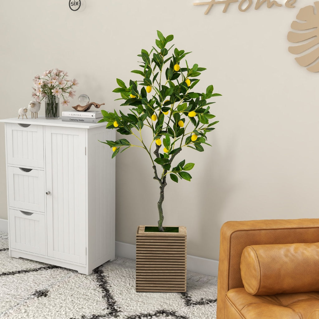 Artificial Lemon Tree 2.6/4/5.2 Feet Tall Fake Lemon Plant wuth Lemon Fruits-5.2 ft