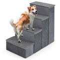 4-Step Dog Stairs Non-slip Foldable Dog Ramp with Adjustable Steps-Grey