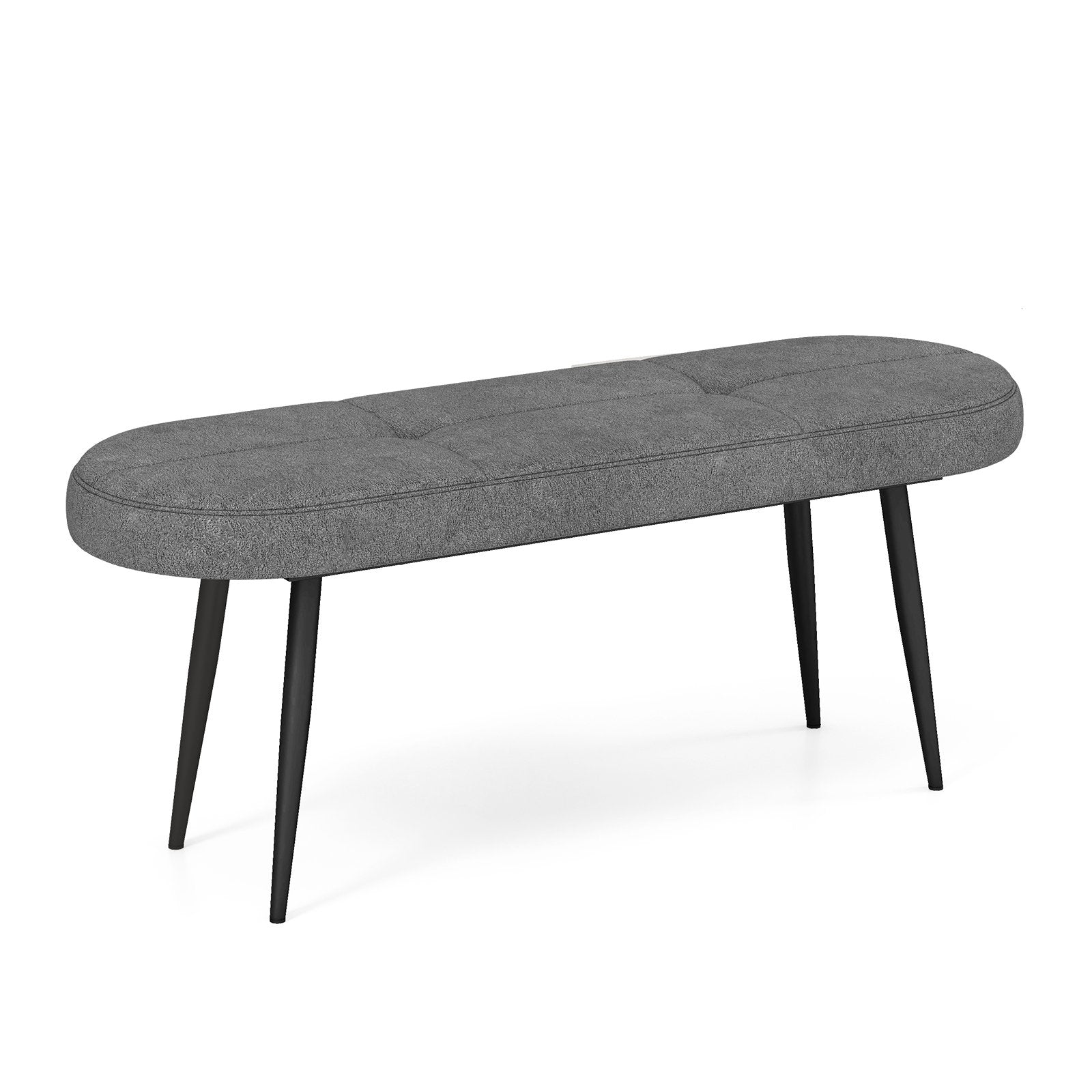 47 Inch Upholstered Entryway Bench with Heavy-duty Metal Frame-Black