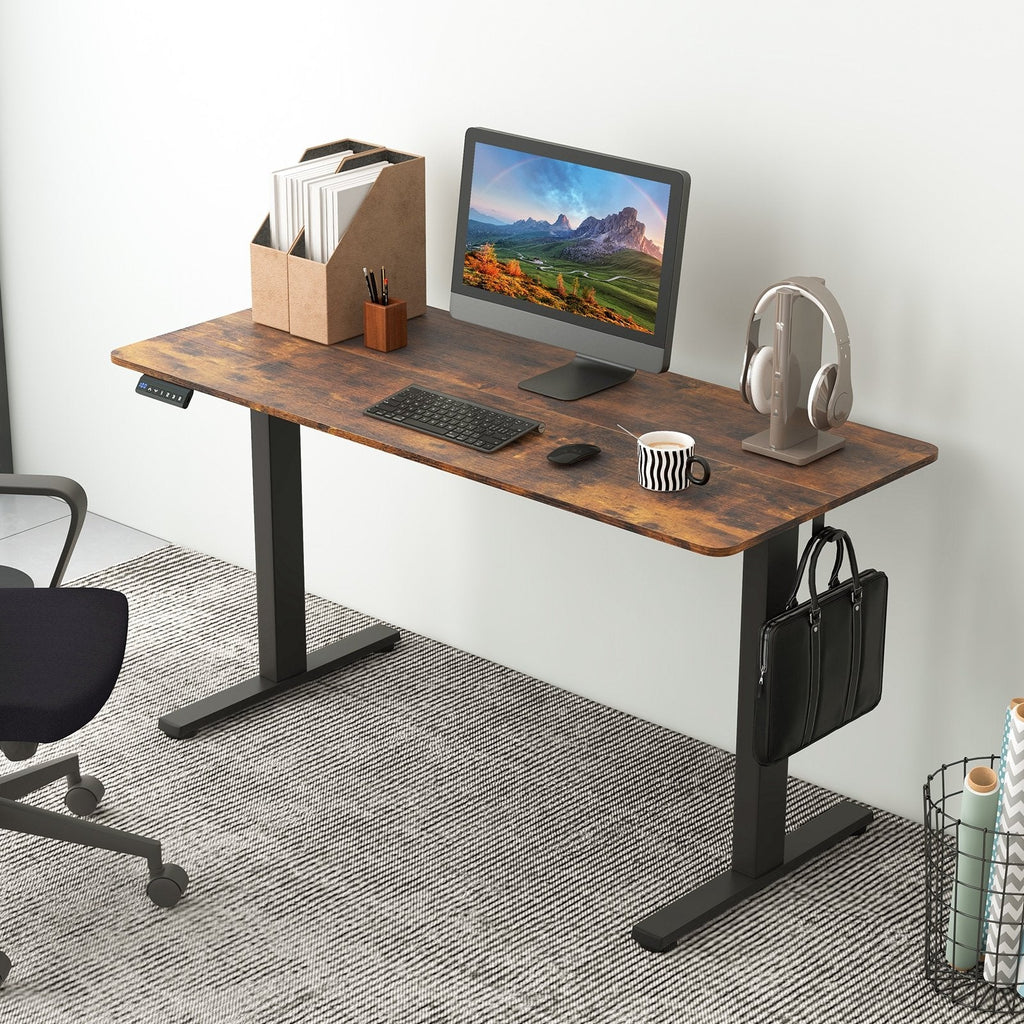 55 x 24 Inches Sit Stand Home Office Desk with 3 Memory Height Settings-Natural