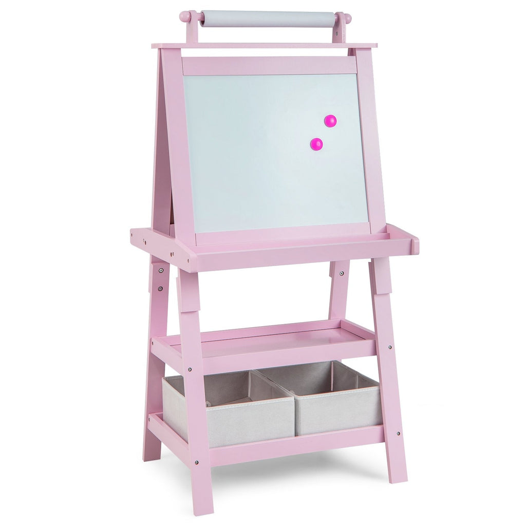 3 in 1 Double-Sided Storage Art Easel-Brown
