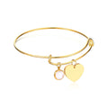 Shell Heart Charm Bangle