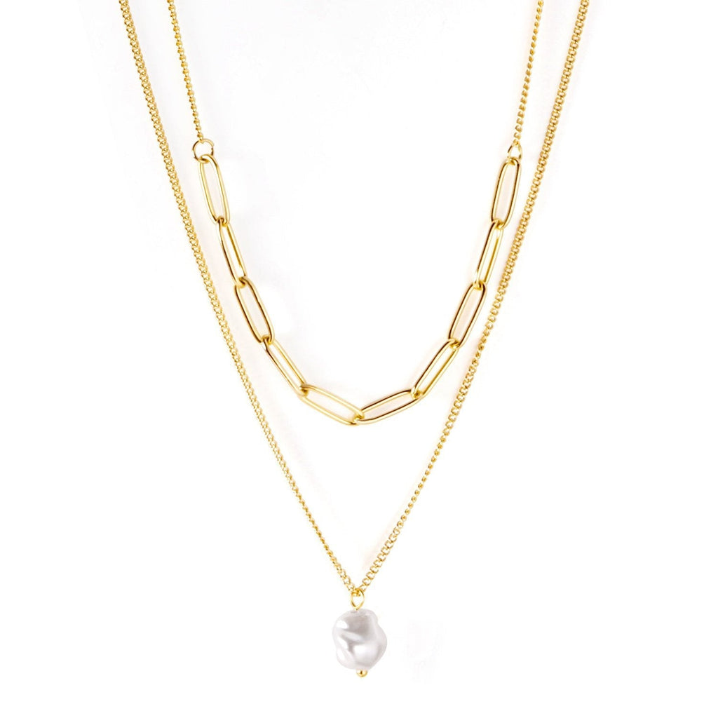 Double Chain Pearl Drop
