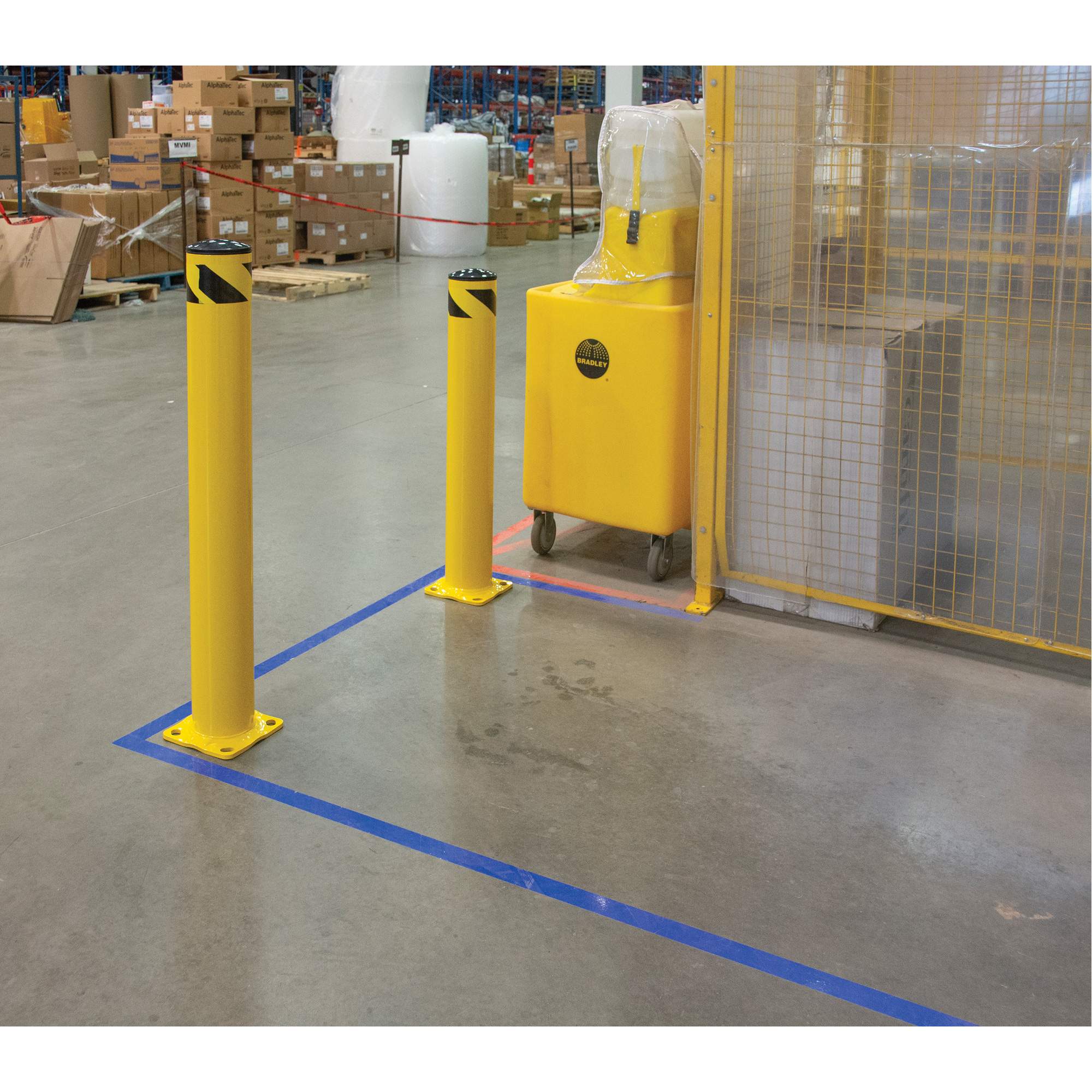 Safety Bollard, Steel, 36" H x 5-1/2" W, Yellow