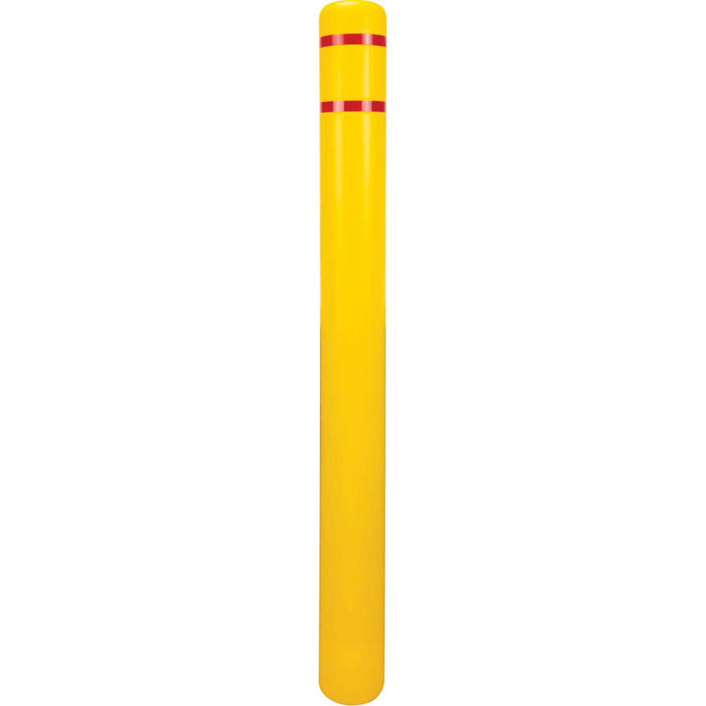 Polyethylene Bollard Cover, 4-1/2" Dia. x 52" L, Red/Yellow