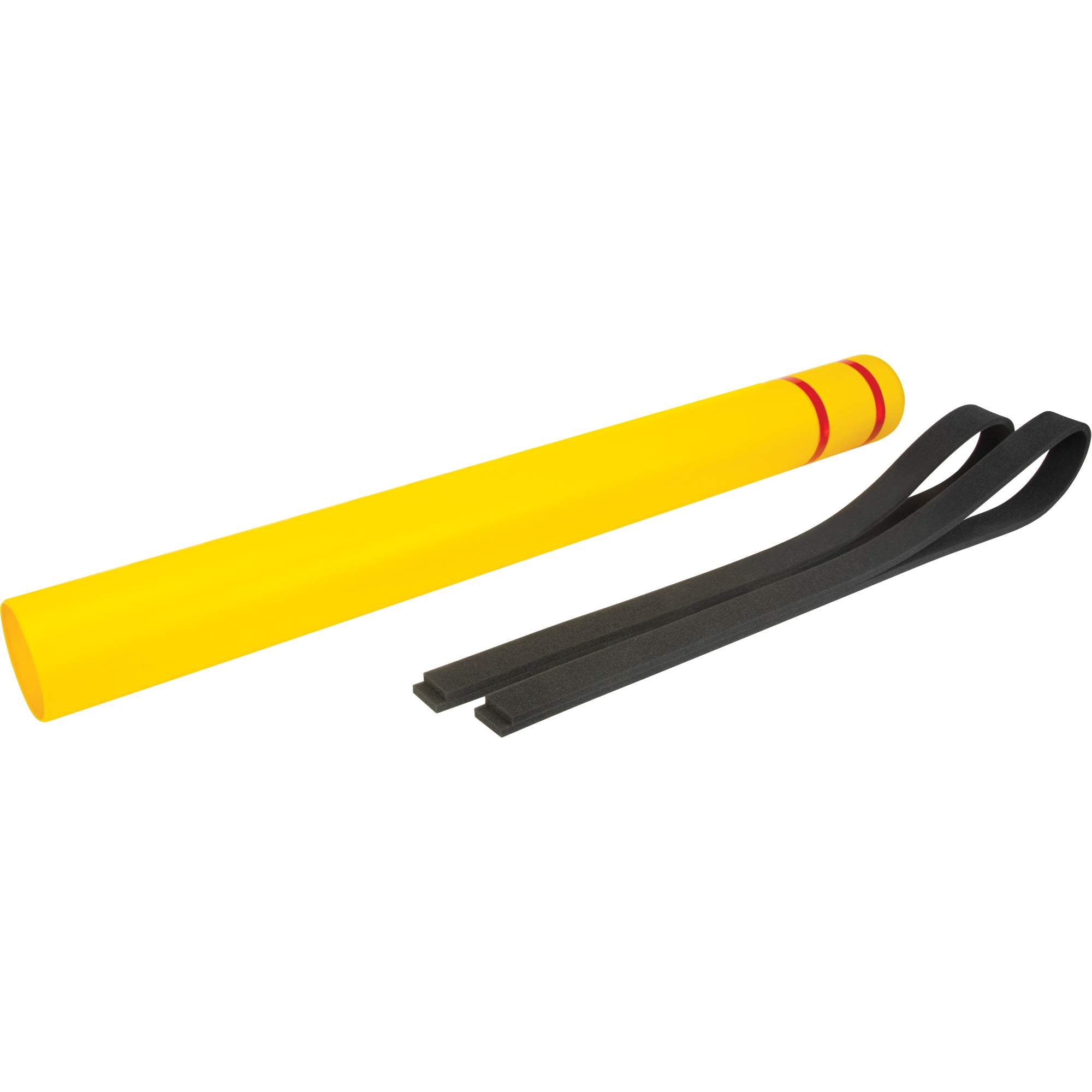 Polyethylene Bollard Cover, 4-1/2" Dia. x 52" L, Red/Yellow