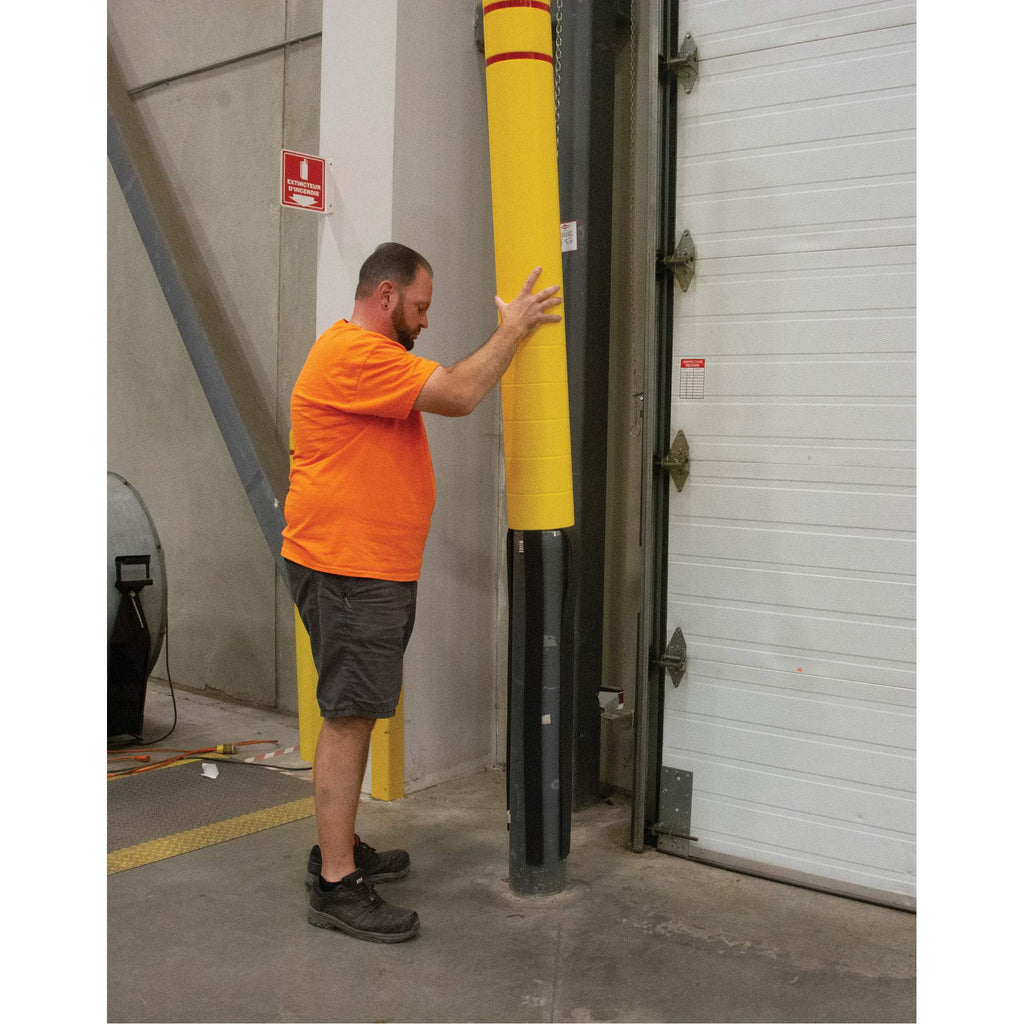 Polyethylene Bollard Cover, 6-5/8" Dia. x 52" L, Red/Yellow