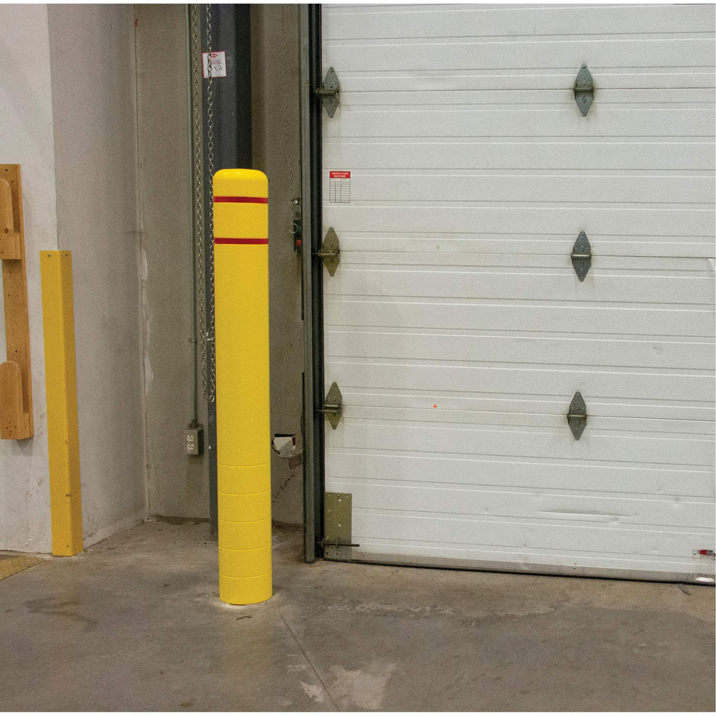 Polyethylene Bollard Cover, 4-1/2" Dia. x 64" L, Red/Yellow