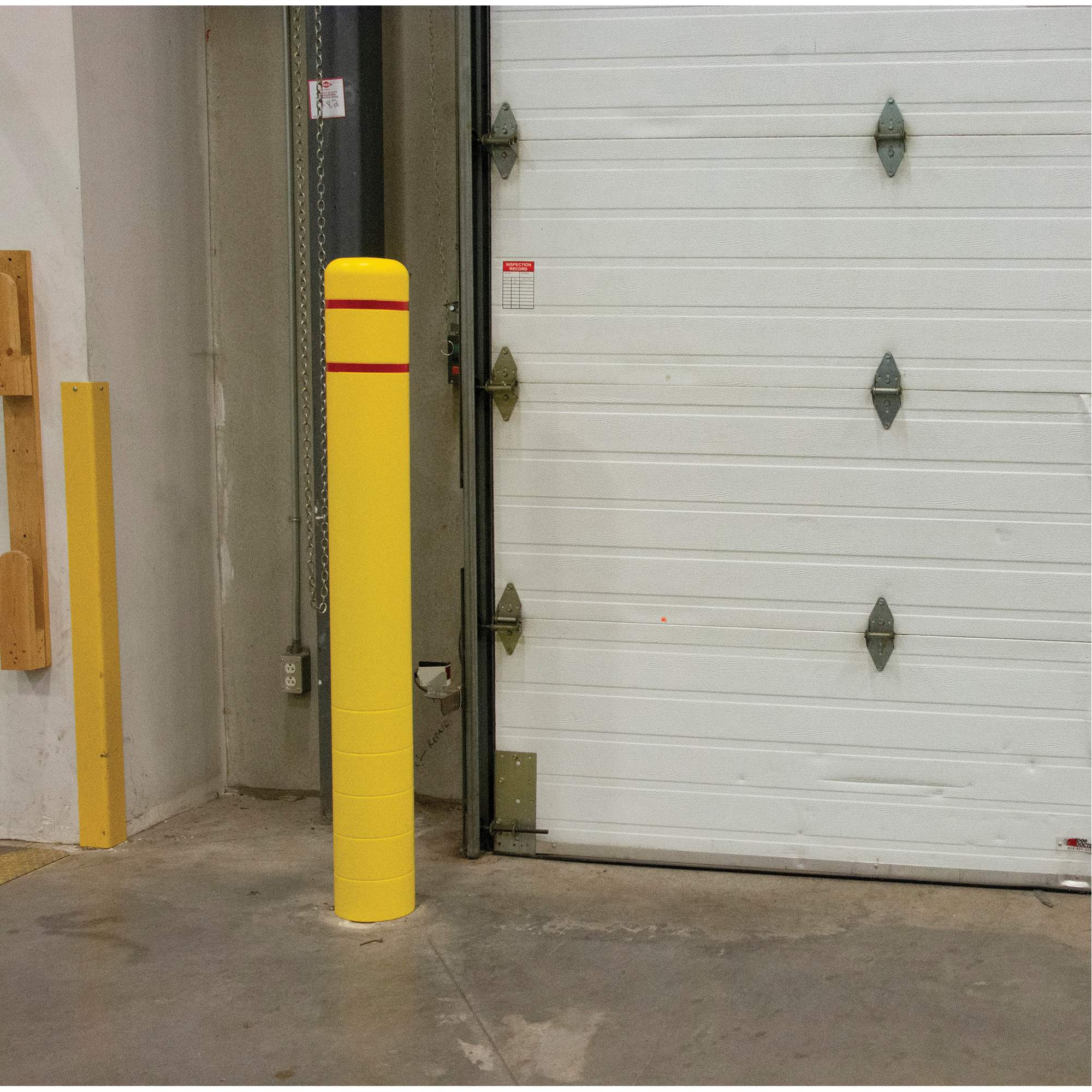 Polyethylene Bollard Cover, 4-1/2" Dia. x 64" L, Red/Yellow