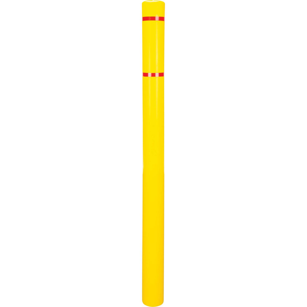Polyethylene Bollard Cover, 4-1/2" Dia. x 64" L, Red/Yellow