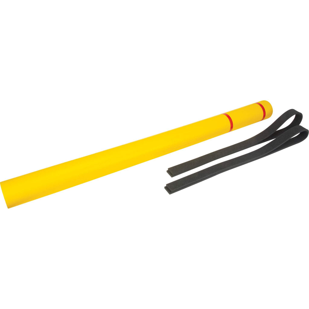 Polyethylene Bollard Cover, 4-1/2" Dia. x 64" L, Red/Yellow