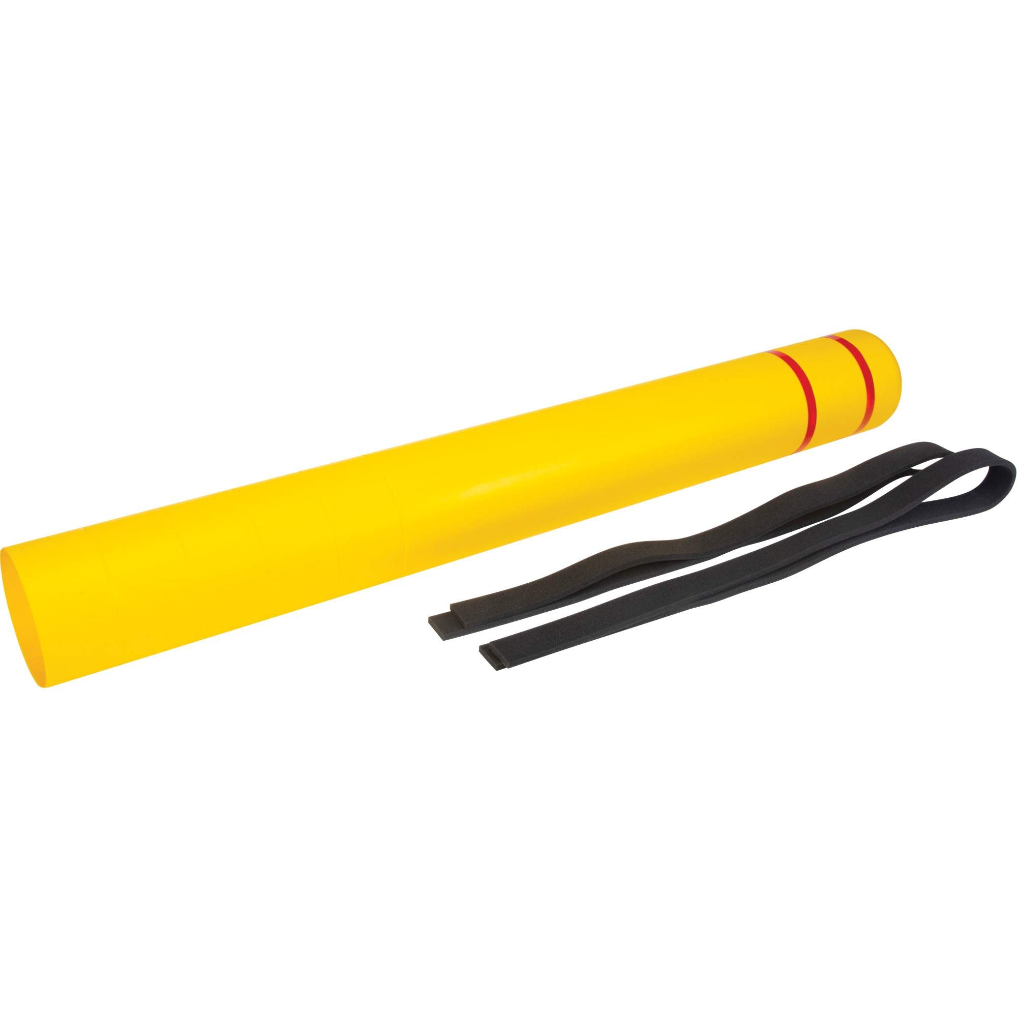 Polyethylene Bollard Cover, 6-5/8" Dia. x 60" L, Red/Yellow