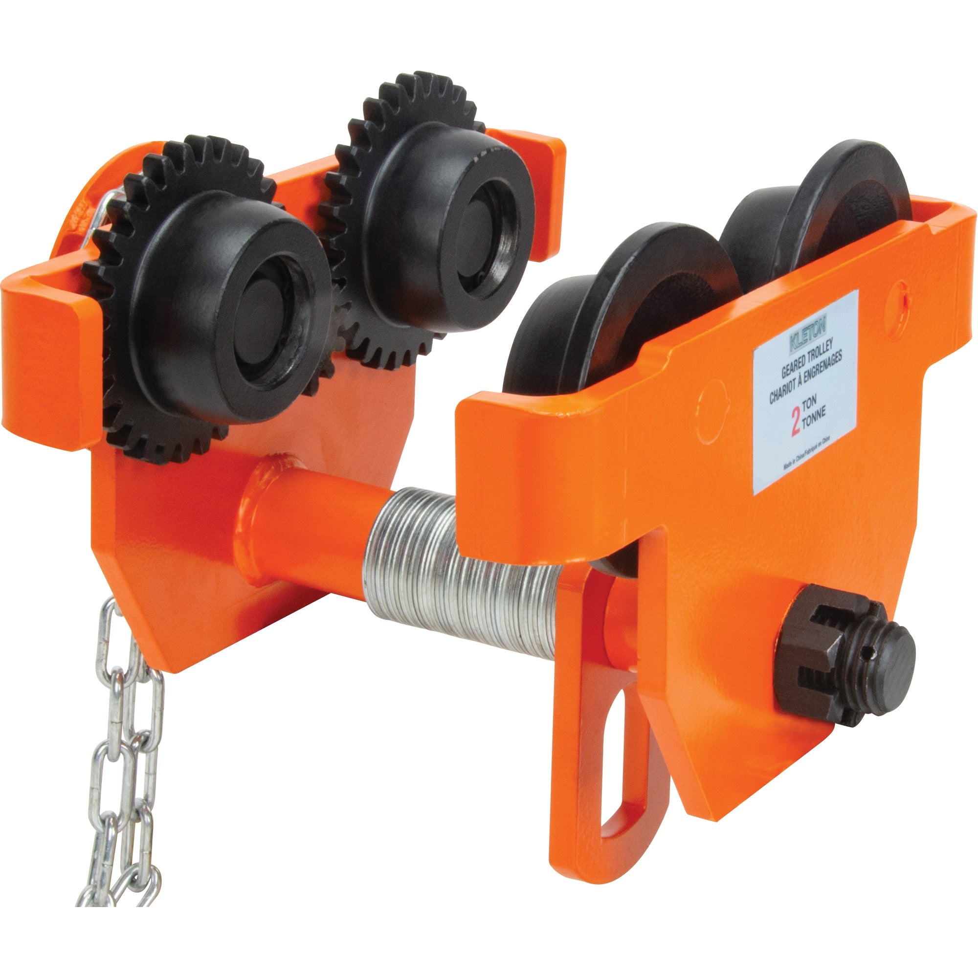 Adjustable Trolley with Safety Plates, 2000 lbs. (1 tons) Capacity, 2-5/16" - 4-14/16"