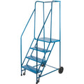 CSA-Certified Rolling Step Ladder, 4 Steps, 22" Step Width, 37" Platform Height, Steel