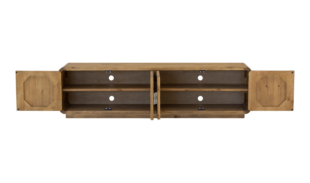 Machala Media Cabinet in Rustic Blonde