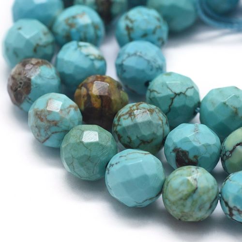 Magnesite Faceted Turquoise Gemstone Beads