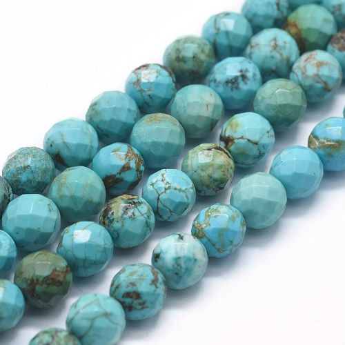 Magnesite Faceted Turquoise Gemstone Beads