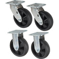 Caster Set, Rigid/Swivel, 6" (152.4 mm), Nylon, 2400 lbs. (1089 kg.)