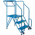 Mechanics/Maintenance Rolling Ladder, Steel, 3 Steps, 28" Platform Height