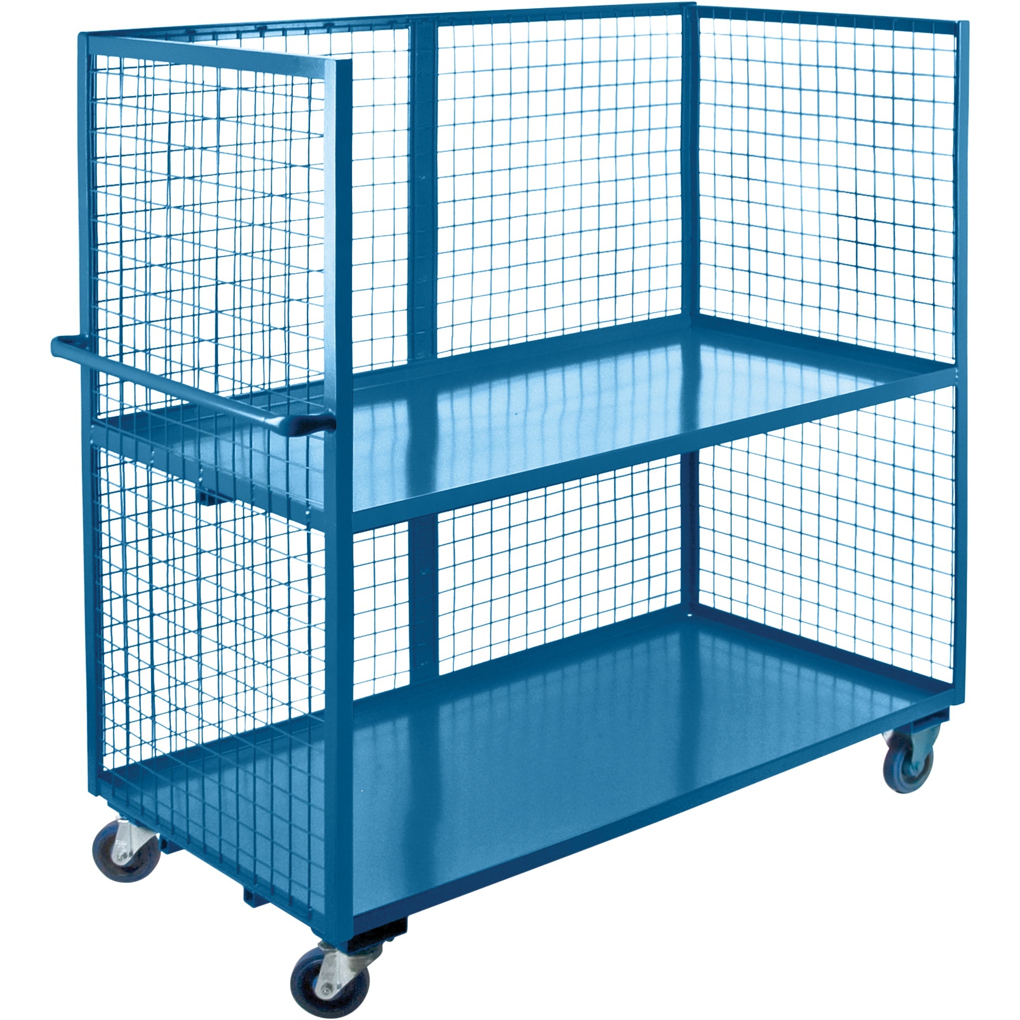 Wire Mesh Utility Cart, Steel, 30" x 63" x 63", 1200 lbs. Capacity