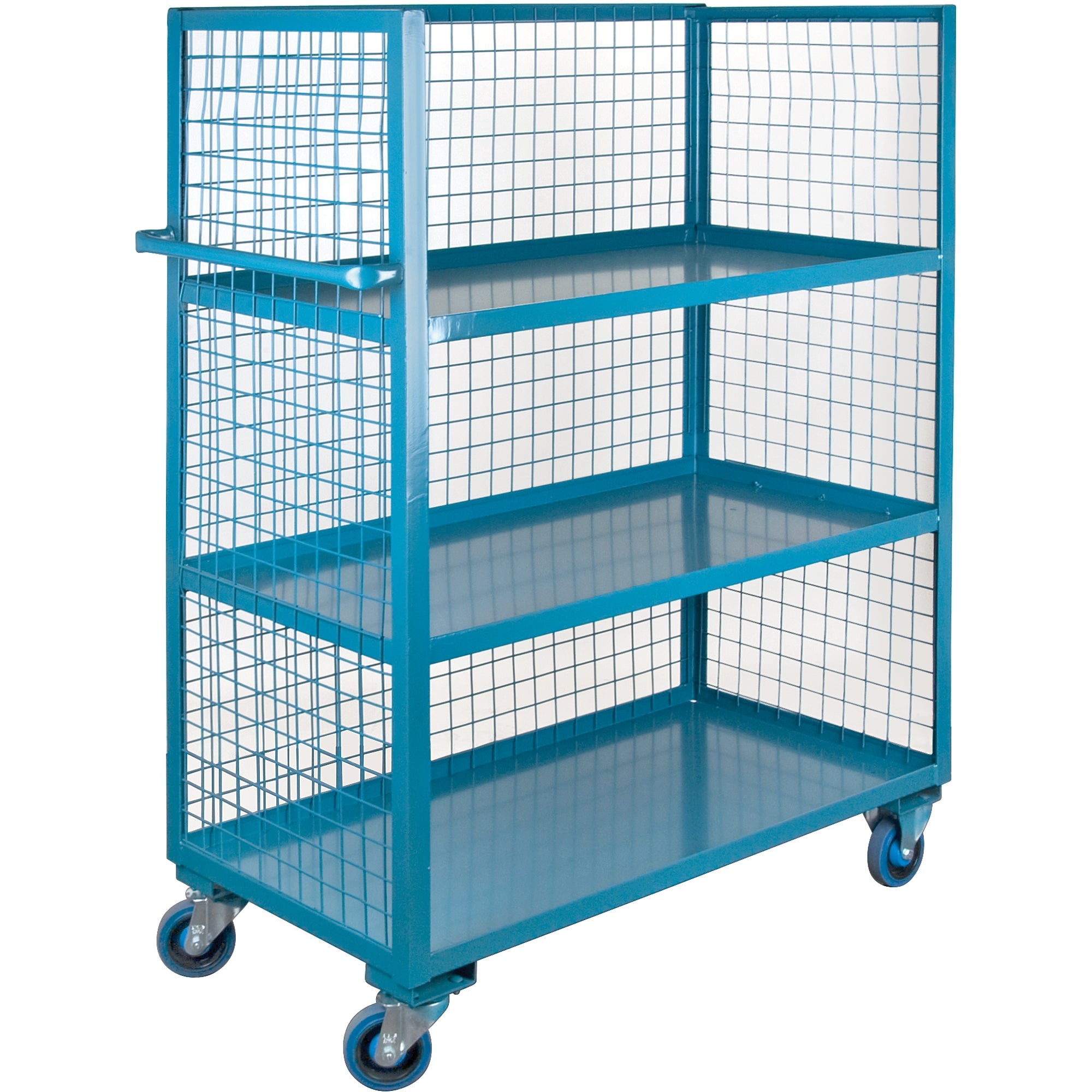 Wire Mesh Utility Cart, Steel, 24" x 63" x 39", 1200 lbs. Capacity