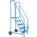 Trailer Access Rolling Ladder with Rails, 6 Steps, 22" Step Width, 55" Platform Height, Steel