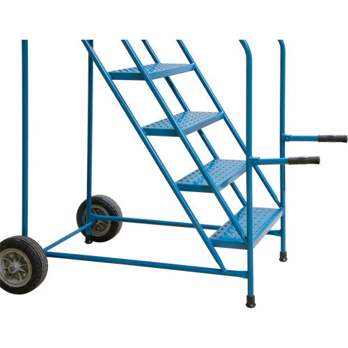 Trailer Access Rolling Ladder with Rails, 5 Steps, 22" Step Width, 46" Platform Height, Steel