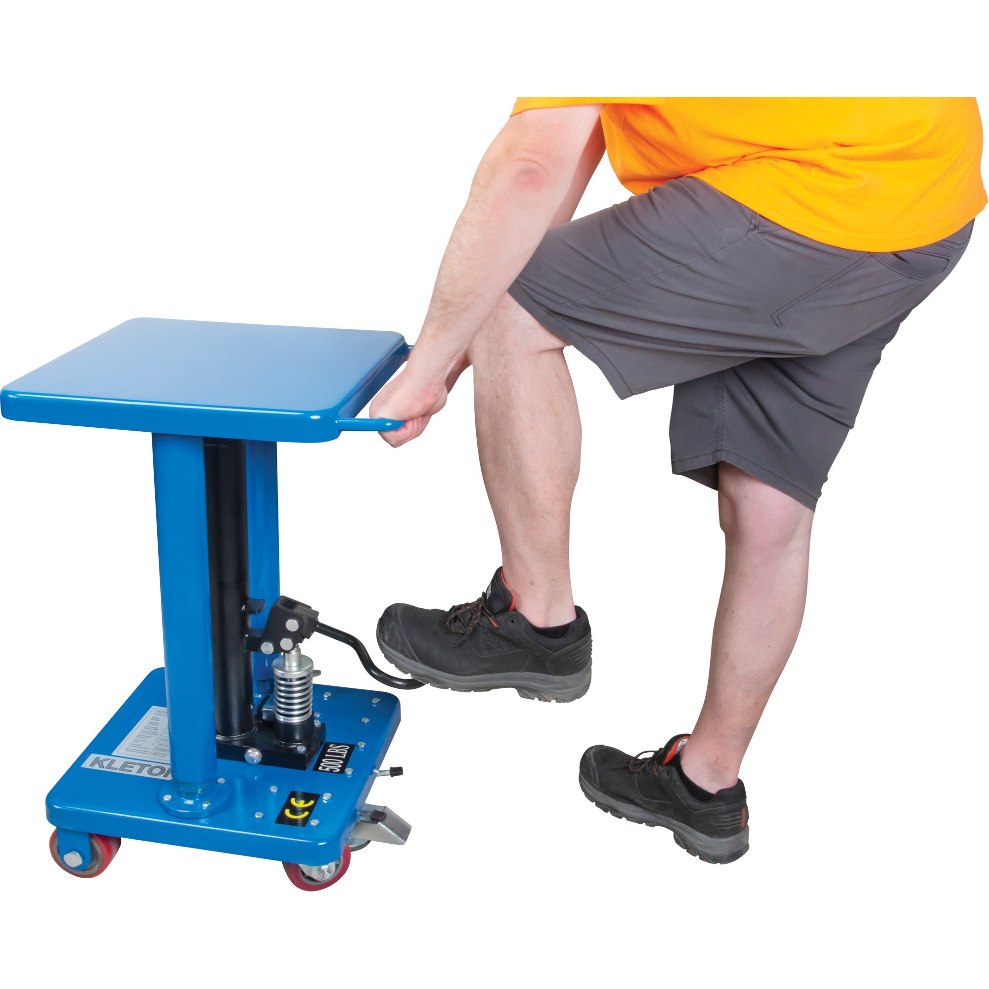 Hydraulic Work Table, 18" L x 18" W, Steel, 500 lbs. Capacity