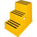 Industrial Step Stool, 3 Steps, 34-13/16" x 22-7/16" x 28-1/2" High